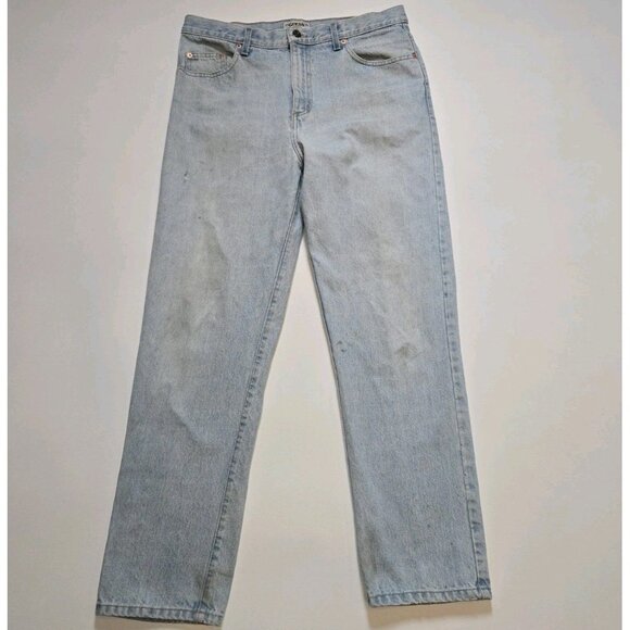 Vintage GUESS Jeans Loose Straight Leg Light Wash 34 X 29 Big Triangle Patch USA - Picture 4 of 12